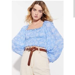 urban outfitters //‎ ryan smocked square neck top